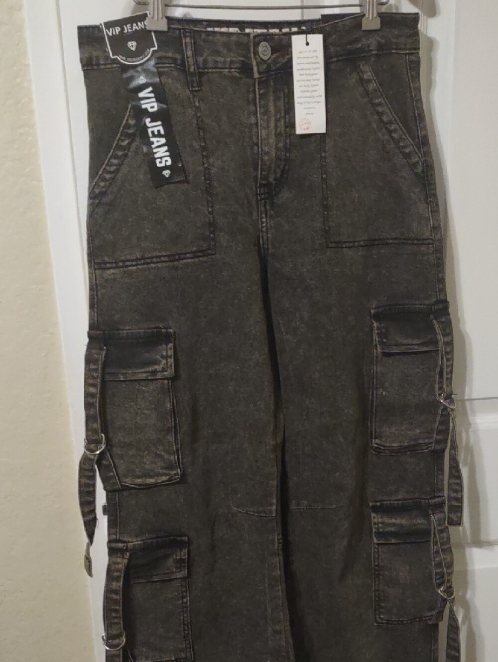 VIP Washed Black Utility Cargo Pants - Picture 2 of 7